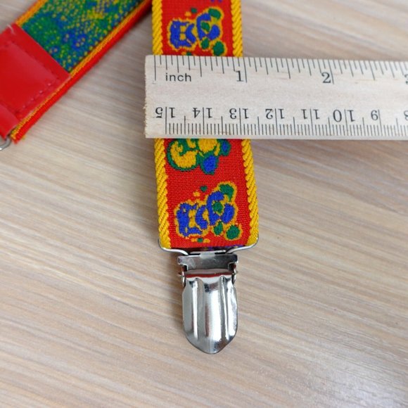 Suspender‎ Kids Boy Red Clip On Adjustable Strap Stretch Fun Party Colorful - Picture 10 of 12